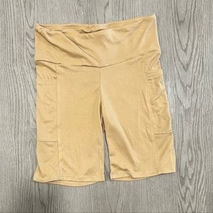 NWOT! ONE STEP UP - womens tan biker shorts, size S, in perfect condition